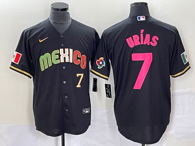 Men 2023 World Cub Mexico #7 Urias Black pink Nike MLB Jersey11->more jerseys->MLB Jersey